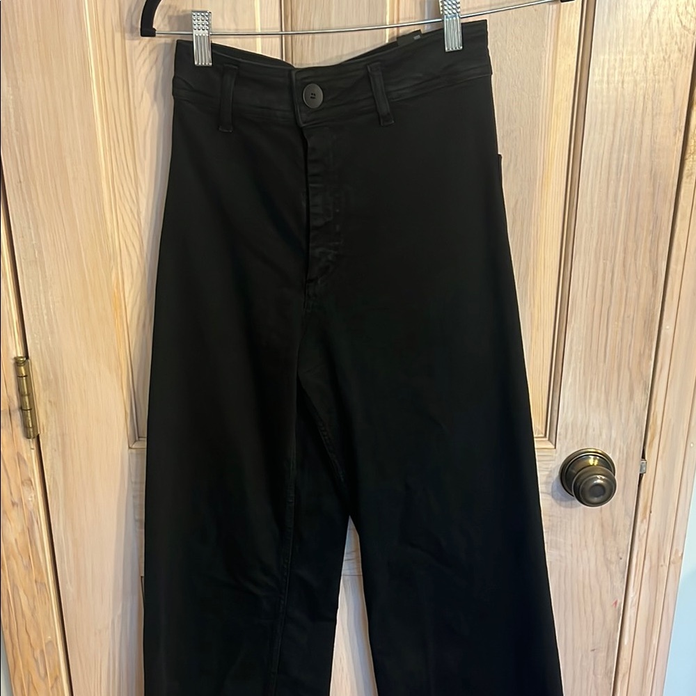 Zara Black marine sailor Wide-Leg jeans